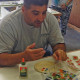 Fire Glass Studio Open House Guest Tries His Hand At Glass Fusion