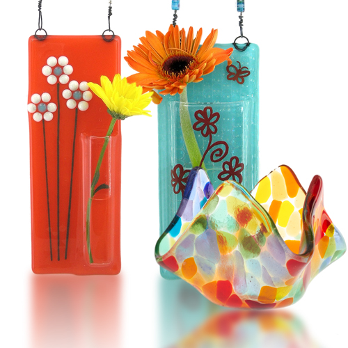 Sukkah Decorations made of Glass Fusion by Fire Glass Studio